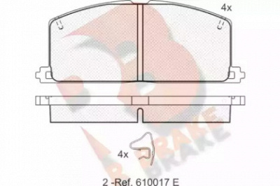 R BRAKE rb0462 -  Комплект тормозных колодок, дисковый тормоз